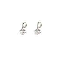 Hanging Sun CZ Huggie Earrings (Silver)