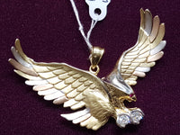 Hawk Pendant CZ Tricolor 14K - Lucky Diamond 恆福珠寶金行 New York City 169 Canal Street 10013 Jewelry store Playboi Charlie Chinatown @luckydiamondny 2124311180