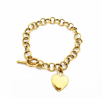 Rolo Heart Charm Bracelet (14K).