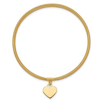 Lightweight Heart Charm Stretchable Bracelet (14K) Popular Jewelry New York