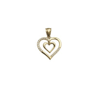 Heart Within Heart CZ Pendant (14K)