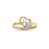 Heart & Leaf Outline Ring (14K)