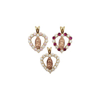 Heart Virgin Mary CZ Pendant (14K) New York Popular Jewelry