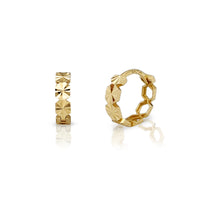 Hexagon Shape Diamond Cut Huggie Earrings (14K) Popular Jewelry New York