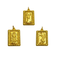 Chinese Feng Shui Wallpaper Medallion Pendant (24K)