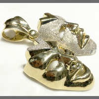 Comedy and Tragedy Theatre Mask Pendant (14K, 10K)