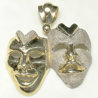 Comedy and Tragedy Theatre Mask Pendant (14K, 10K)