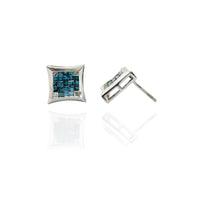 Blue Diamond Invisible Set Earrings (14K)