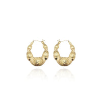 Diamond-Cut XO Hoop Earrings (10K)