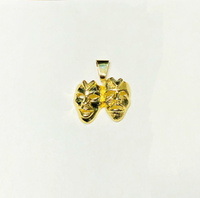 Two Face Double Mask Charm Pendant (14K) - Popular Jewelry - New York