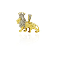 Iced-Out Diamond Lion Monarch Pendant (10K)
