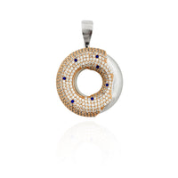 Iced-Out Sprinkled Donut Pendant (Sterling Silver)