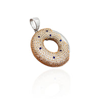 Iced-Out Sprinkled Donut Pendant (Sterling Silver)