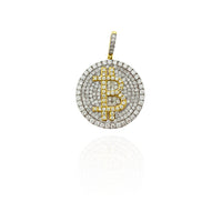Two-Tone Iced-Out Bitcoin Diamond Pendant (14K)