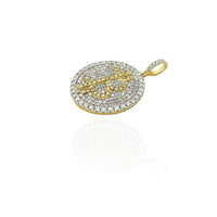 Two-Tone Iced-Out Bitcoin Diamond Pendant (14K)