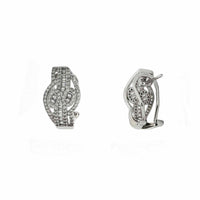 Eye Style CZ Earrings (Silver).