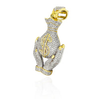 Holding Hands Money Bag pendant (10K).