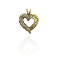 Asymmetric Heart Outline Diamond Pendant (14K)