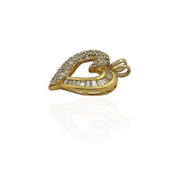 Asymmetric Heart Outline Diamond Pendant (14K)