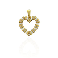 Mended Diamond Heart Outline Pendant (14K)