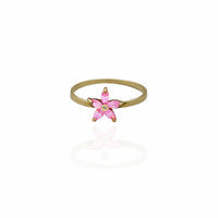 Baby-Sized Pink Flower Ring (14K)