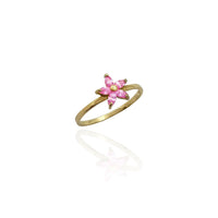 Baby-Sized Pink Flower Ring (14K)