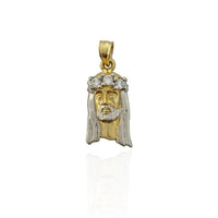 Mini Jesus Head CZ Crown Pendant (14K)