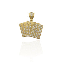 Iced-Out Royal Flush of Spades Pendant (14K)