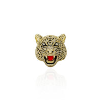 Diamond Cheetah Head Ring (14K)