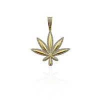 Diamond Cannabis Leaf Pendant (10K).