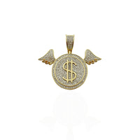Diamond Wings Dollar Sign Pendant (10K).