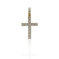 Single-Row Diamond Cross Pendant (10K)