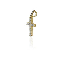 Single-Row Diamond Cross Pendant (10K)