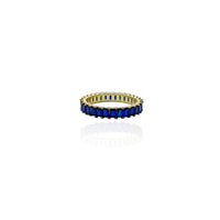Emerald-Cut Blue Stone Eternity Band (Silver)