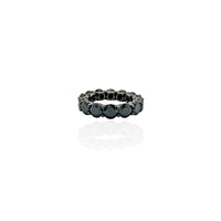 Black Stone Eternity Band (Silver)