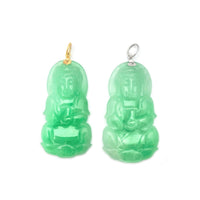 Jade Guan Yin "观音“ Pendant (14K)
