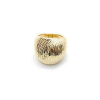 Domed Wood Grain Pattern Ring (14K)