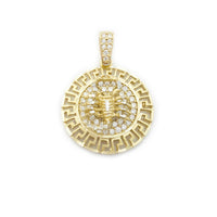 Meandering Frame Scorpion CZ Medallion Pendant (14K)