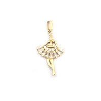 Dancer Baguette & Round CZ Pendant (14K)