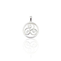Circular Triskele CZ Pendant (14K)