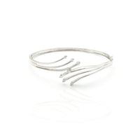 Three Stripe Bypass Diamond Bangle Bracelet (14K).