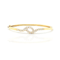 Leaf shaped Diamond Bangle Bracelet (14K)