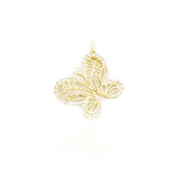 Sister Forever Butterfly CZ Pendant (14K)