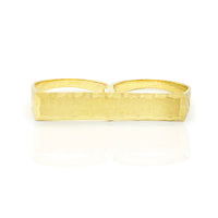 Two-Fingers Brushed Finishing & Diamond-Cut Ring (10K)