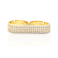 Two-Fingers Four-Row CZ Ring (10K)
