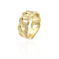 Iced-Out Cuban Style CZ Ring (10K)