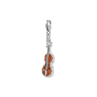 3-D Enamel Viola Charm Pendant (Silver)