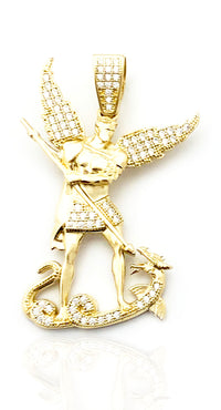 Saint Michael CZ Pendant (14K)