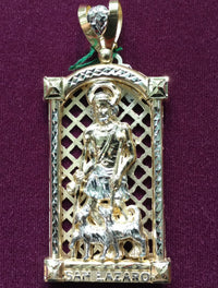 St. Lazarus Two-Tone Pendant 14K - Lucky Diamond 恆福珠寶金行 New York City 169 Canal Street 10013 Jewelry store Playboi Charlie Chinatown @luckydiamondny 2124311180