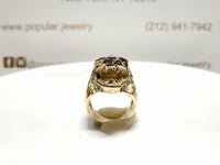 Antique-Finish Wolf Head Ring